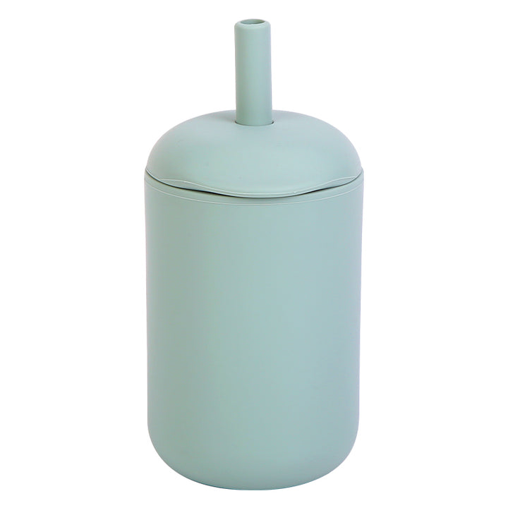 Vaso antiderrame de silicona grado alimentario color aqua, producto esencial de alimentación complementaria