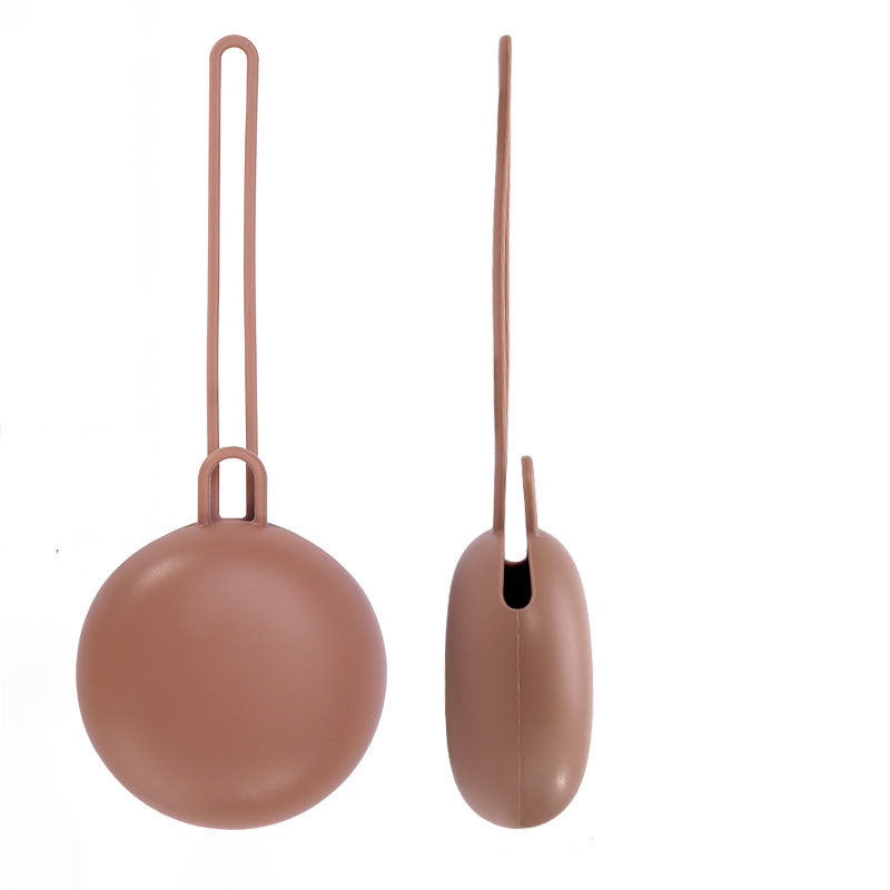 Portachupetes de silicona plano color crema para bebé, libre de BPA