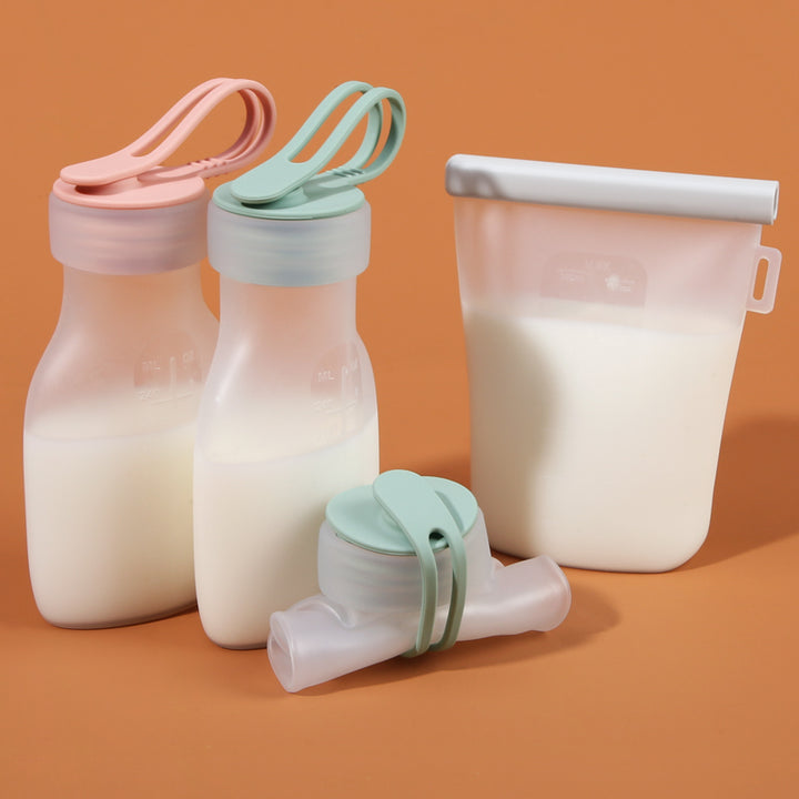 Botellas flexibles de silicona 240ml y bolsa hermética portátil para viajes y deportes