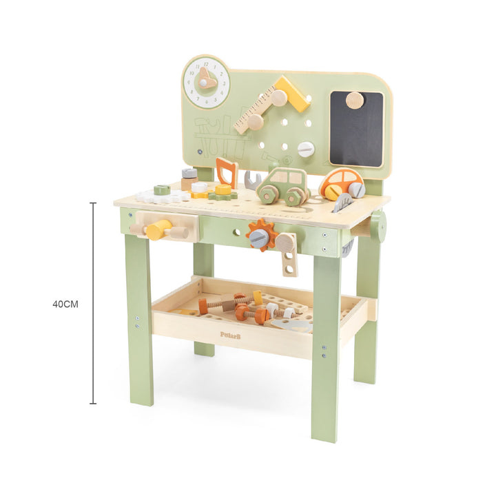Set de herramientas de madera con mesa de trabajo PolarB para niños