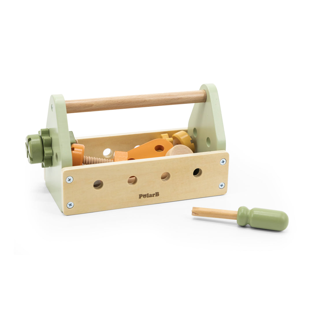 Maletín de herramientas de madera infantil tipo Montessori