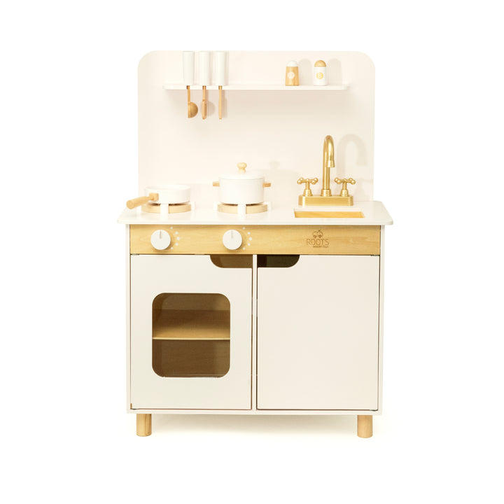 Cocina de juguete blanca de madera estilo Montessori para niños