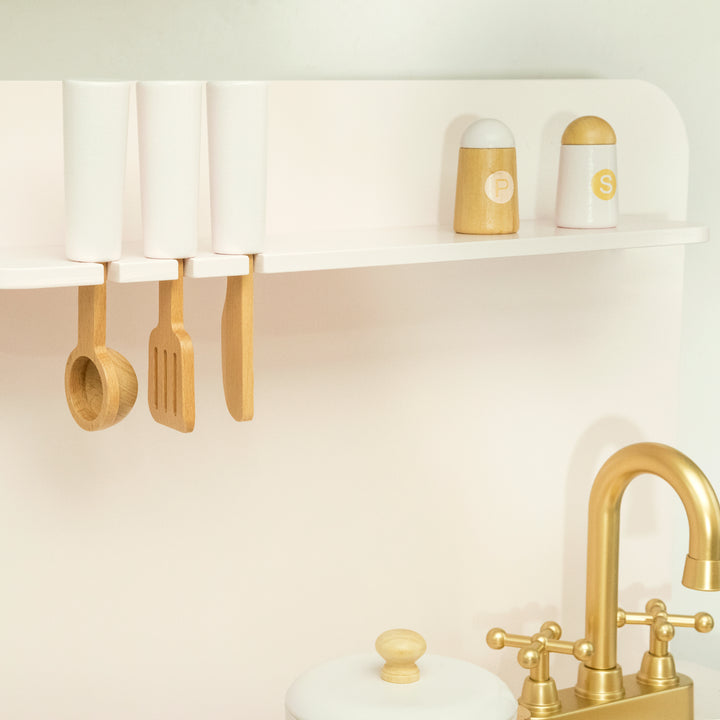 Accesorios de cocina de juguete de madera estilo Montessori