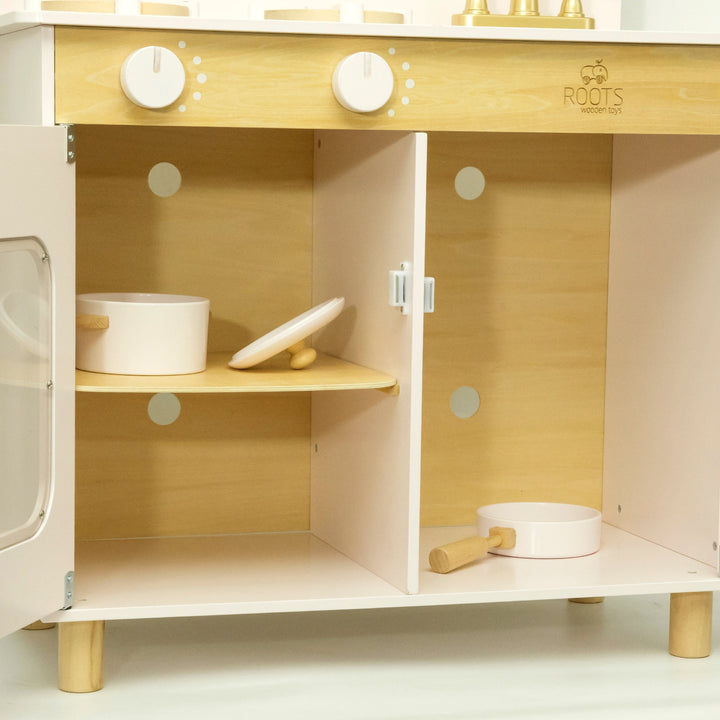 Cocina de juguete de madera estilo Montessori para niños