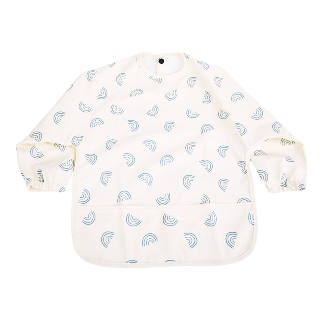 Pechera impermeable de aprendizaje para bebé con estampado de arcoíris, babero de manga larga