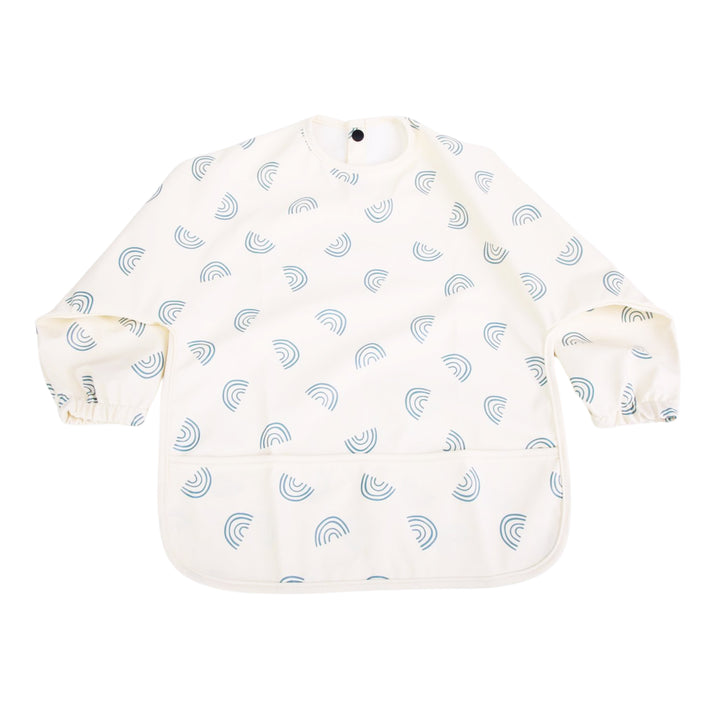 Pechera impermeable de aprendizaje para bebé con estampado de arcoíris, babero de manga larga