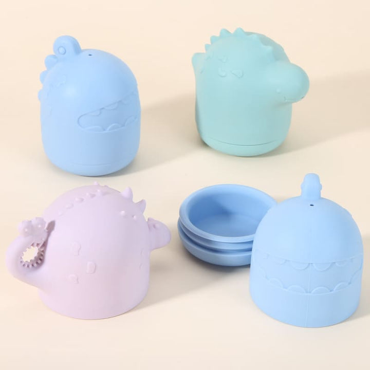 Juguetes de baño de silicona con forma de animales para bebé, grado alimenticio