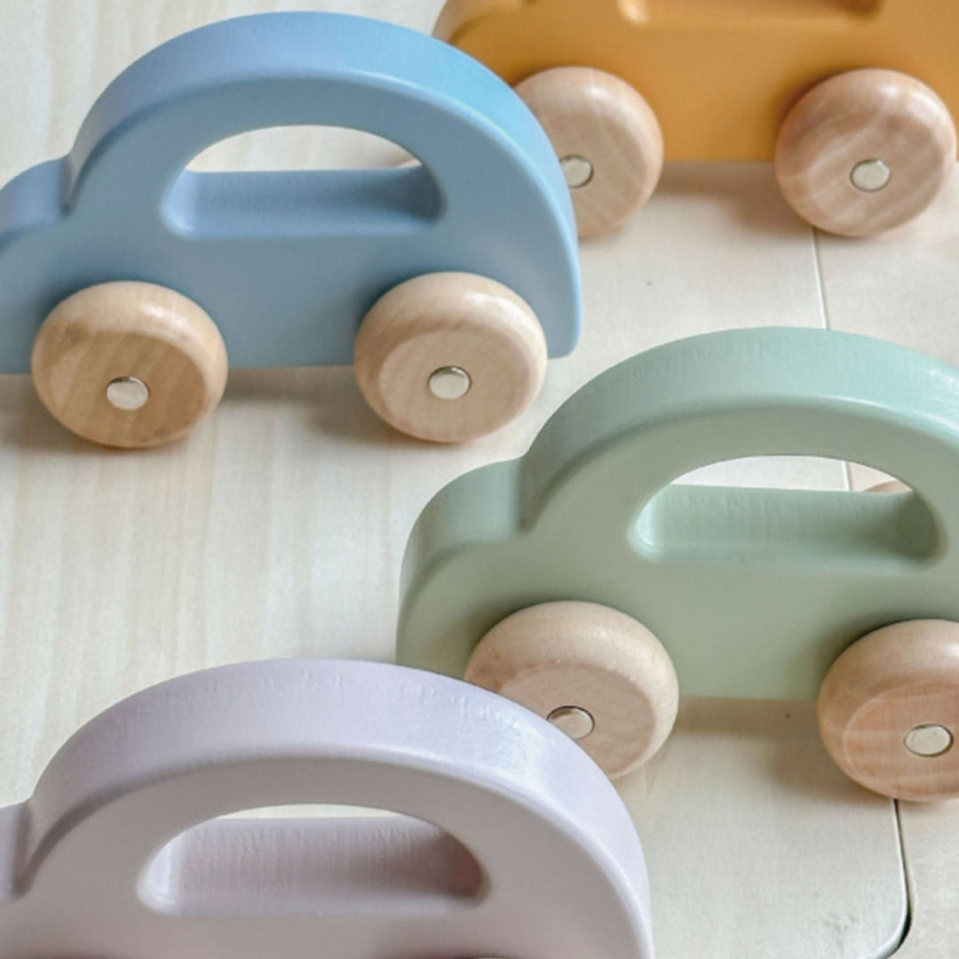 Autito de madera de juguete para bebés y niños, juguete seguro y duradero