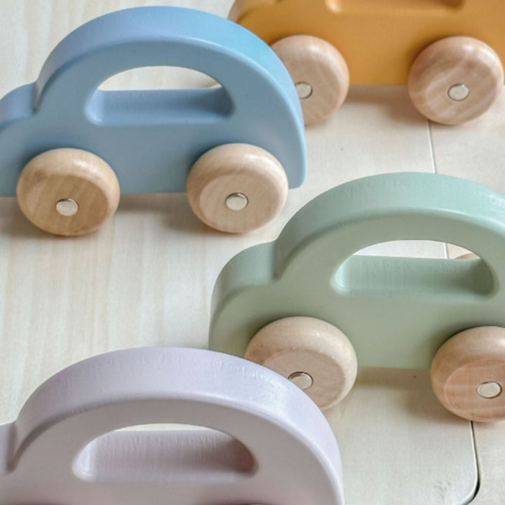 Autito de madera de juguete para bebés y niños, juguete seguro y duradero