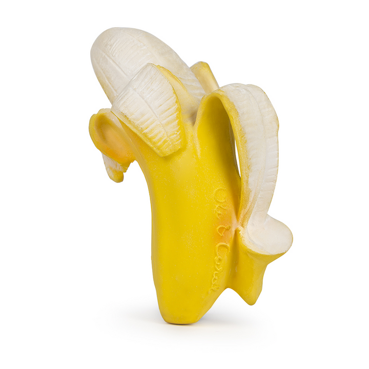 Mordedor banana de caucho natural libre de BPA, PVC y ftalatos para bebé