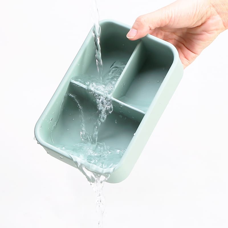Lonchera de silicona fácil de lavar y resistente al agua. Contenedor de alimentos higiénico, libre de BPA y duradero para el uso diario