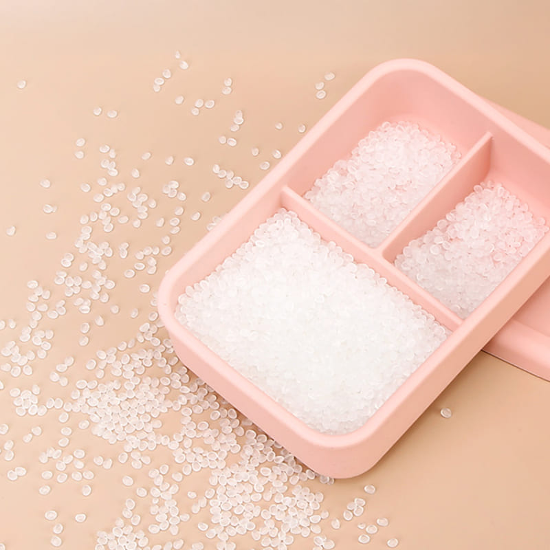 etalle de materia prima de silicona de grado alimentario para loncheras. Envases de comida seguros, libres de BPA