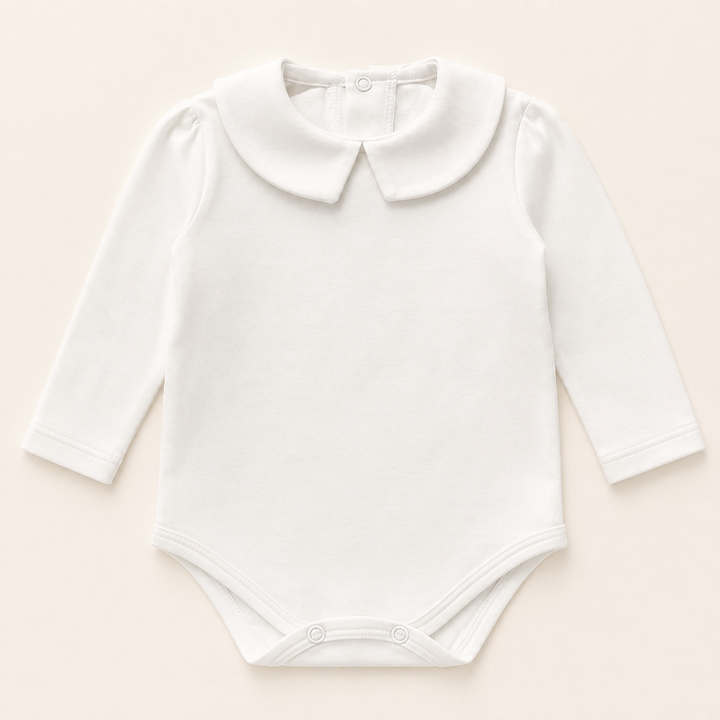 Enterito de bebé niña en algodón Pima con cuello redondo – vista 2