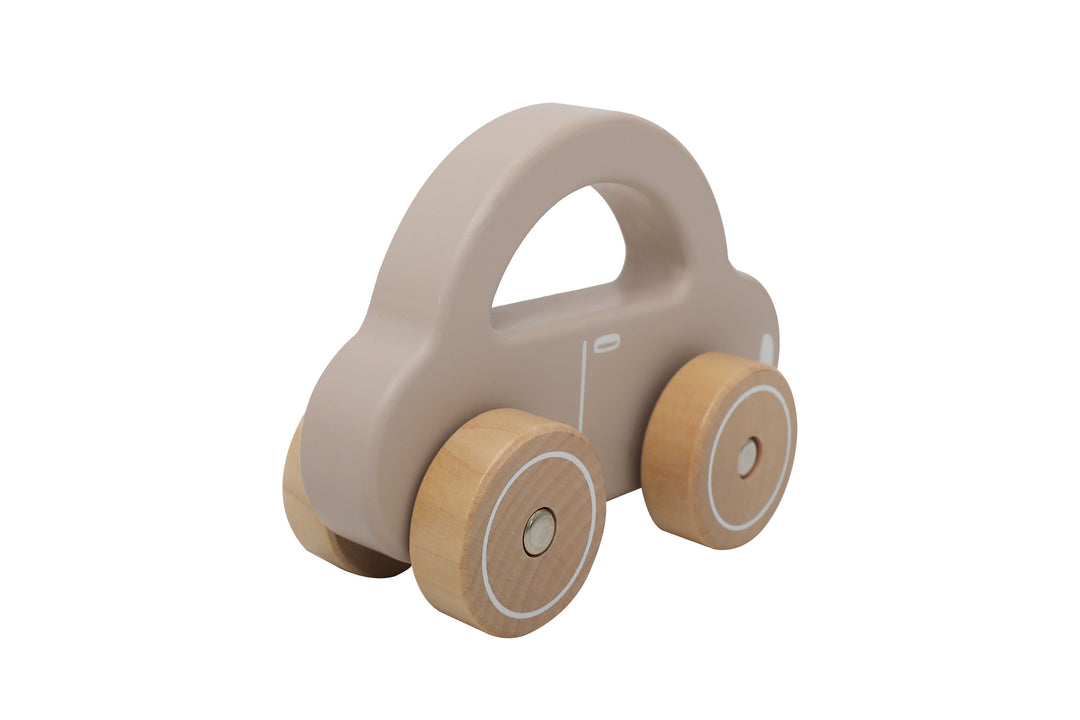 Auto de madera café de juguete para regalar a bebés y niños