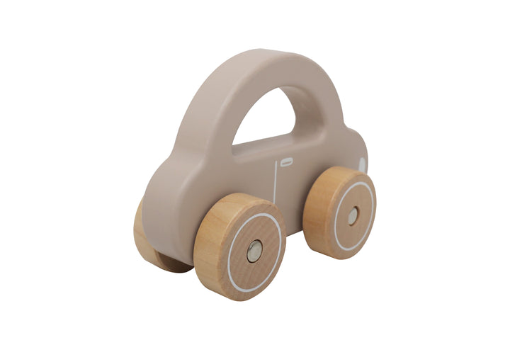 Auto de madera café de juguete para regalar a bebés y niños