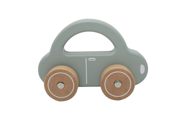 Auto de madera verde de juguete estilo nórdico, duradero para generaciones