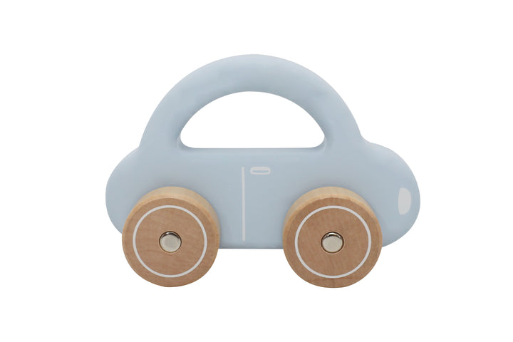 Auto de madera celeste de juguete estilo nórdico, duradero para generaciones