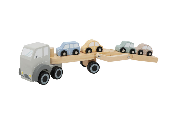 Autitos de madera del camión transportador, juguete de madera para niños