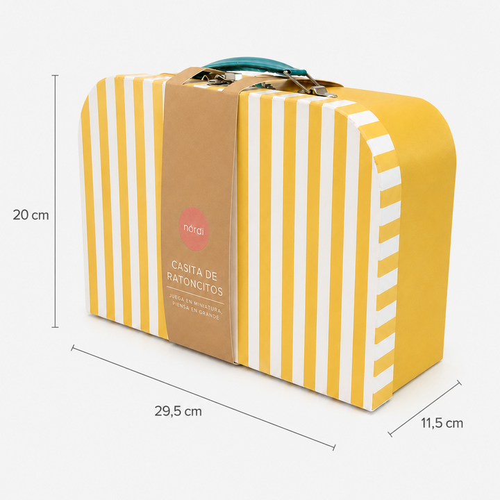 Maleta de ratoncitos set de playa Roots Toys, juguete de tela para niños