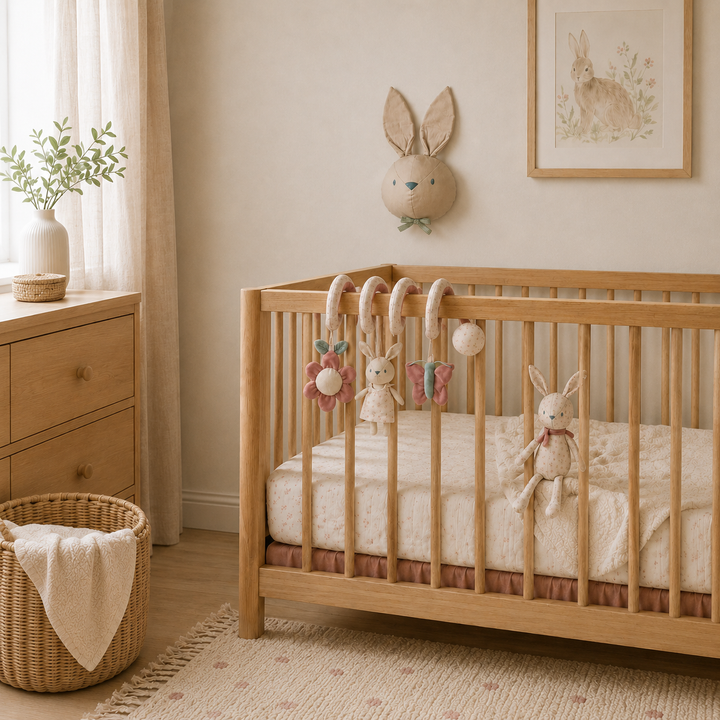 Decoración de pared conejo de algodón XL para pieza infantil, diseño nórdico