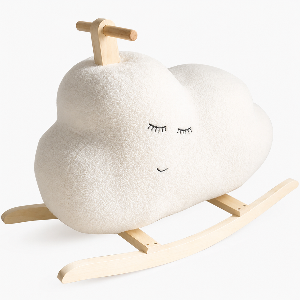Balancín mecedor con forma de nube en madera para bebé, equilibrio y coordinación