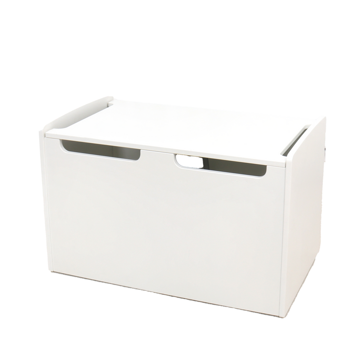 Baúl juguetero de madera blanco para niños, organizador infantil de juguetes con diseño minimalista