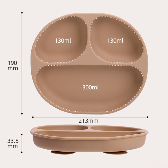 Plato de silicona con ventosa para bebés - Medidas 213x190mm y capacidad 560ml