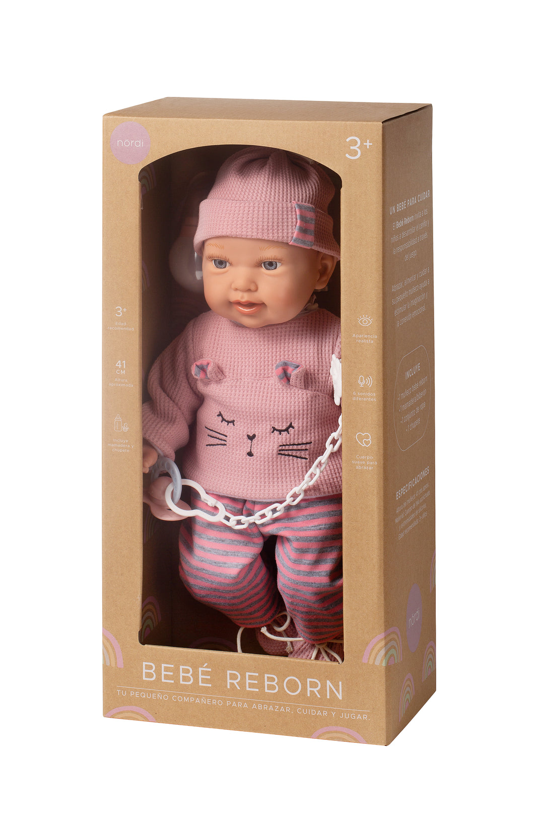 Detalle del rostro de la muñeca bebé Reborn Olivia, rasgos realistas de recién nacido