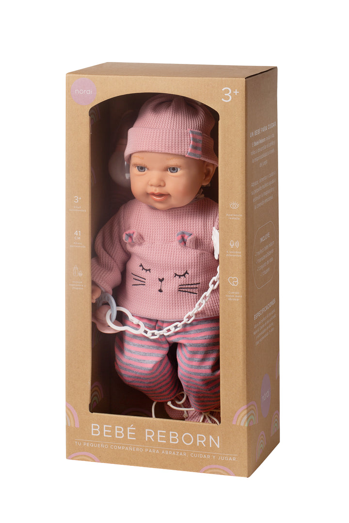 Detalle del rostro de la muñeca bebé Reborn Olivia, rasgos realistas de recién nacido