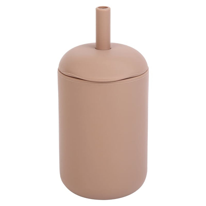 Vaso de entrenamiento para bebés de silicona libre de BPA color café, accesorio antiderrame para niños