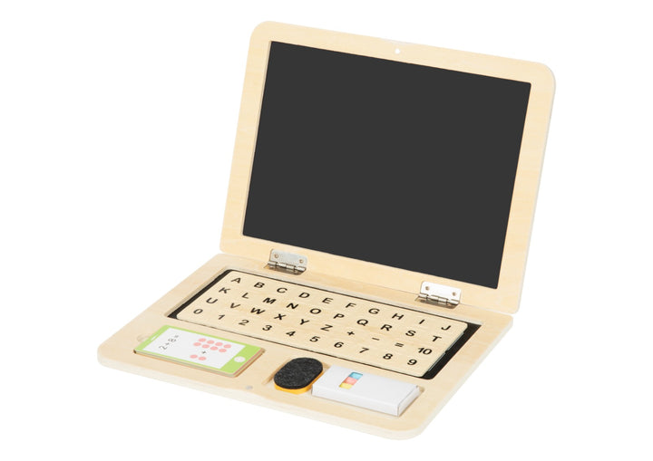 Notebook de madera de juguete para niños, pizarra magnética con letras y números, material educativo Montessori