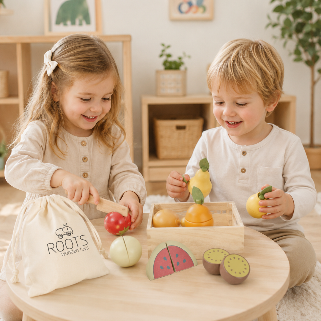 Set de frutas de madera imantadas para cortar, juguete Montessori para niños