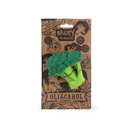 Mordedor brócoli de caucho natural para bebé, alivia la dentición ecológico
