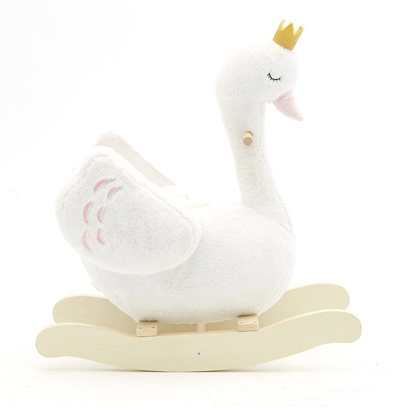 Mecedora cisne de madera infantil para decorar la habitación de los niños