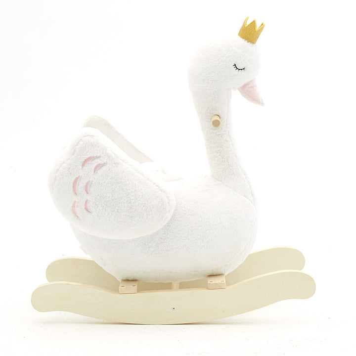 Mecedora cisne de madera infantil para decorar la habitación de los niños